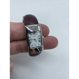 Geneva Bangle Ladies Watch Quartz White Face Brown Band Vintage